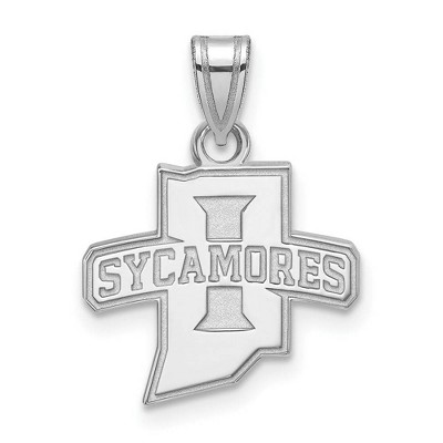 Black Bow Jewelry 14k White Gold Indiana State Sycamores NCAA Small Pendant