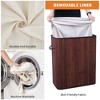 Bamboo Laundry Hamper Large with Removable 4-Section Liner, Foldable Storage Basket with Lid and Handles for Bedroom, Laundry Room, Small Spaces - 3 of 4