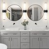 POWLIG 19.87-in 2-Light Black Modern Dimmable Wall Sconce with Milky White Glass Shade - 4 of 4