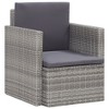 vidaXL Armchair Outdoor Patio Single Sofa Chair with Cushions Poly Rattan - Gray - 2 of 4
