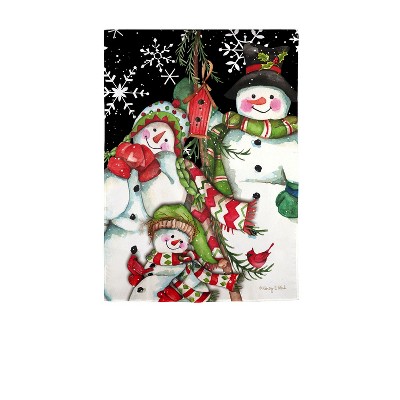 Evergreen Snowman Holiday Garden Suede Flag