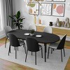 LeisureMod Tule Modern 71" Oval Dining Table with MDF Top and Black Steel Legs - 2 of 4