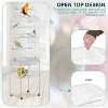 FDW 64 Inch  Bird Cage Wrought Iron  with Rolling Stand& Storage Shelf for Parakeets, Cockatiels and Other Small Birds Play - 3 of 4