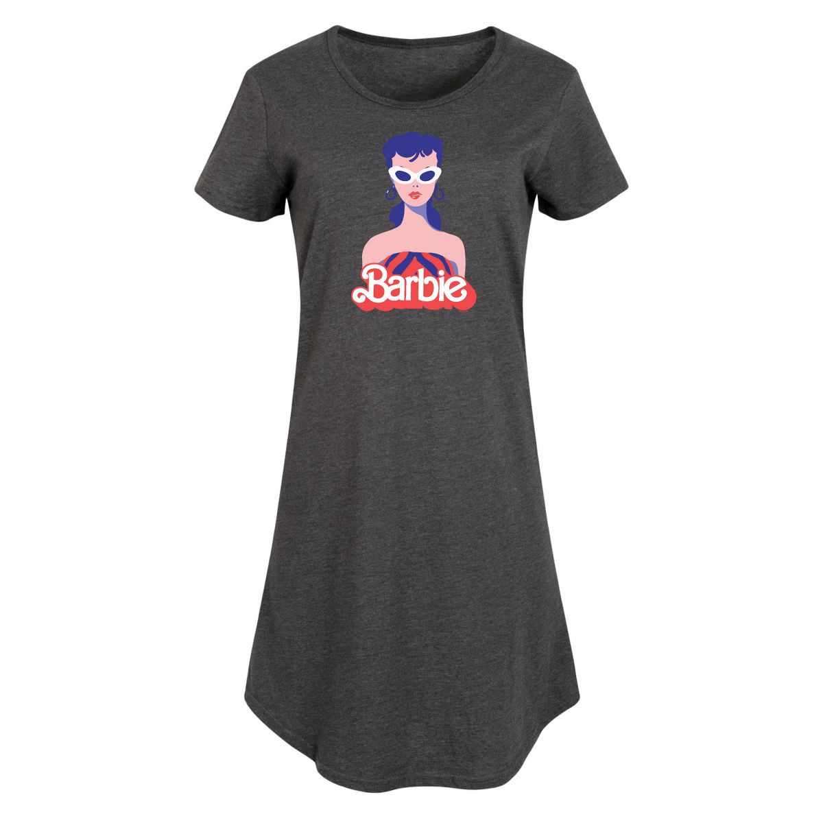 Women's - Barbie - Retro Beach Barbie Graphic T-shirt Dress - thumbnail 5