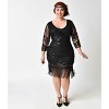 Unique Vintage Women's Plus Beaded & Sequin Margaux Fringe Flapper Dress - 4 of 4
