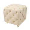 CAVINAS Modern Velvet Upholstered Ottoman Chair with Storage,Small Button Tufted Ottoman for Living Room,Bedroom - 3 of 4