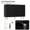 Fluted Wood Dresser 7 Drawers Dresser for Bedroom, Large Modern Black Dresser with Gold Handle - 2 of 4