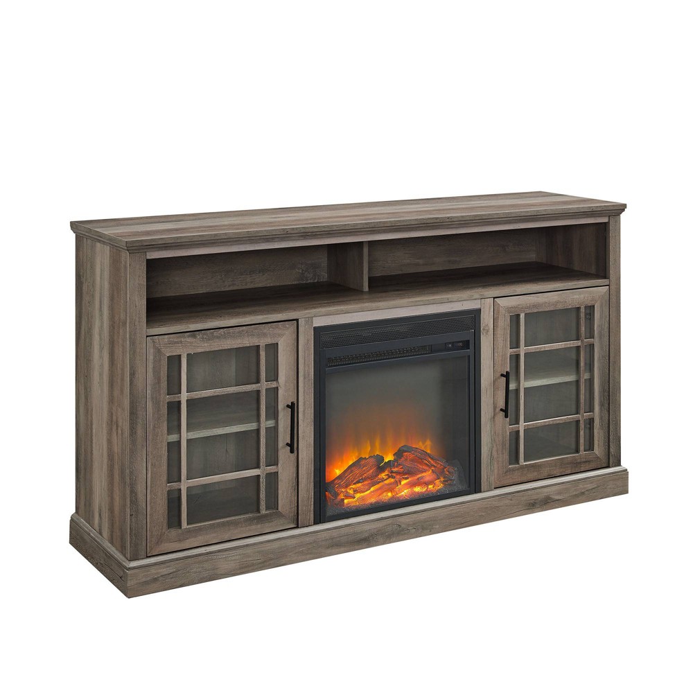 Photos - Mount/Stand Gertie Transitional Highboy with Electric Fireplace for 65" TVs, Media Sto