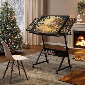 Racxily 1500 pieces Jigsaw Puzzle metal Table board for adults gift with 4 trays - 1 of 4