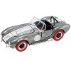 Shelby Cobra 427 S/C Raw Metal with White Stripes and Red Tires "Shelby Collectibles" Series 1/64 Diecast Model Car by ACME - 2 of 3