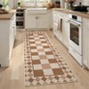 Checkerboard Rugs Easy Cleaning Easy Jute Floor Mats, Modern Geometric Indoor Outdoor Carpet, Non-Slip Foldable Accent Rug - 2 of 4