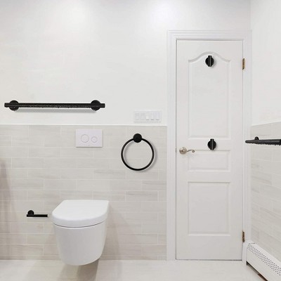 6-Pieces Stainless Steel Wall Mounted Bathroom Hardware Set with Hand Towel Bar Toilet Paper Holder and Robe Towel Hooks
