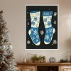 Amanti Art Vintage Socks Knittwear Blue On Black by Pictufy Studio Canvas Wall Art Print Framed - 4 of 4