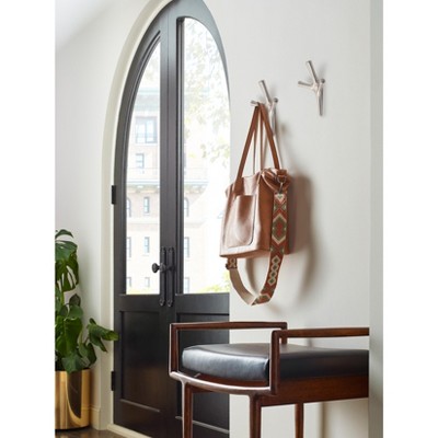 Satin Nickel Triple Prong Decorative Wall Hook