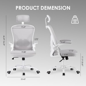 FURNIinspire Task and Office Chairs,  Office Chair, Home Office Desk Chair with Headrest, Grey, 23.43"*23.43"*56.69" - 1 of 4