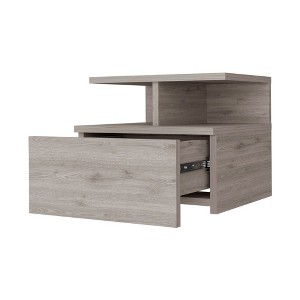 NicBex Wall-mounted Nightstand with 2-Tier Open Shelf Modern End Table with 1-Drawer for Bedroom,Living Room - 1 of 4