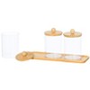 The Lakeside Collection Bathroom Coutertop Clear Canisters with Bamboo Tray - 2 of 2