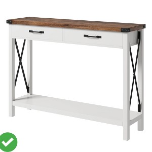Console Table with 2 Drawers Vintage Sofa Table Farmhouse Wood Entryway Table with Storage Shelf - 1 of 4