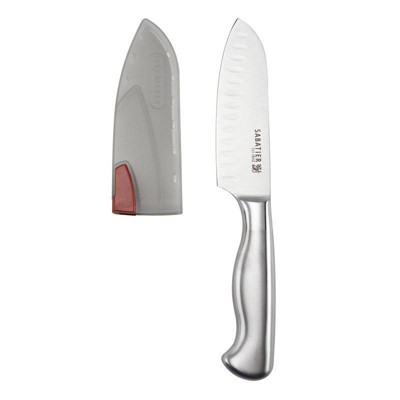 Sabatier Stainless Steel Edgekeeper 5" Santoku Knife with Sleeve