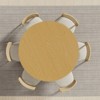 PexFix 52" Solid Wood Round Dining Table Kitchen Table for 4-6 with Tabletop & Textured Cylindrical Base for Living/Dining Room Coffee Office Natural - 3 of 4