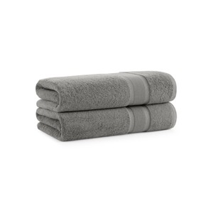 Aston & Arden Aegean Eco-Friendly Bath Towels (2 Pack), 30x60 Recycled Cotton Bathroom Towels, Solid Color - 1 of 4