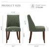 Set of 2 Mid-Century Upholstered Dining Chairs with Wood Legs, Fabric Side Chairs with Back for Kitchen, Dining Room, or Restaurant - Beige - 3 of 4