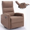 Manual Recliner Chair with Rocker and 360° Swivel, Fabric Upholstery, Handle Recline, Heavy Duty Metal Base - 4 of 4