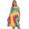 Women Plus Size Sundress with Pockets Sleeveless Loose Fit Tank Dress Floral Print Beach Cover up 1X-5X - 4 of 4