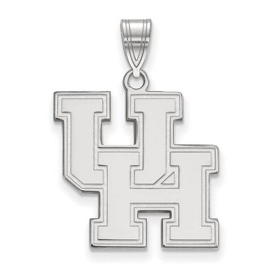 Black Bow Jewelry 10k White Gold Houston Cougars NCAA Large Pendant