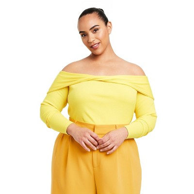 Women's Off the Shoulder Bodysuit - Sergio Hudson x Target Yellow