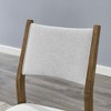 Roundhill Furniture Parker Upholstered Dining Chairs, Set of 2, Light Oak and Gray - 4 of 4
