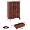 Fluted Dresser for Bedroom with 5 Deep Drawers,47.2" Tall Chest of Drawers with Faux Marble Top - 4 of 4