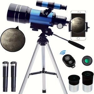 UBSSO Telescope for Adults, 70mm Aperture (15X-150X) Portable Refractor Telescopes for Astronomy Beginners, 300mm Professional Travel Telescope - 1 of 4