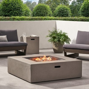 GDFStudio Hearth Outdoor 50,000 BTU Lightweight Concrete Fire Pit Table with Tank Holder - 1 of 4
