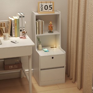 NicBex 2-Tier Multifunctional Bookshelf Smart Nightstand with Open Shelves,Books Storage Cabinet Organizer for Bedroom,Corner - 1 of 4