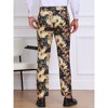 INSPIRE CHIC Men's Straight Leg Flat Front Floral Pattern Flower Printed Pants - 3 of 4