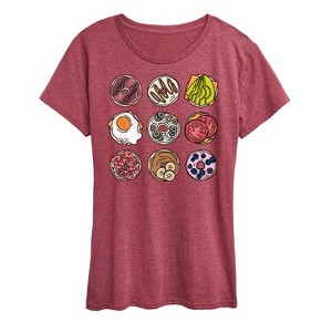 Women's - Instant Message - Bagel Grid Short Sleeve Graphic T-Shirt - 1 of 4