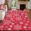 Christmas Door Mat Snowflake Welcome Rug, Washable Non-Slip Bathroom Mat, Festive Indoor Front Door Carpet for Bedroom, Entryway, or Kitchen - 2 of 4