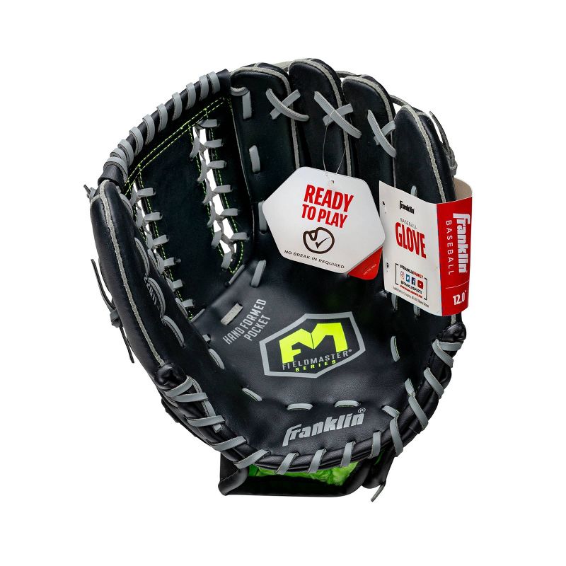 Franklin Sports Midnight Series 12&#34; Baseball Glove Right Handed Thrower, 3 of 4