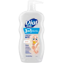 Dial Peach 3-in-1 Body, Hair and Bubble Bath for Kids - 24 fl oz