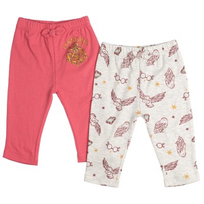 Image of Harry Potter Hogwarts Hedwig Owl Newborn Baby Girls 2 Pack Pants Red / White 6-9 Months