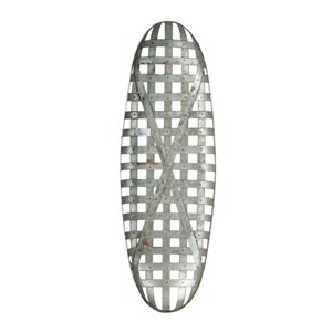 GlasFlength Wall Art Metal Wall Art with Grid Pattern Decorative Wall Sculpture Wall Art Decoration for Living Room, Silver, 12.4"*3.1"*37.4" - 1 of 4