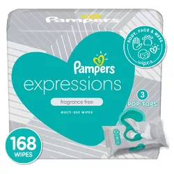 Pampers Expressions Baby Wipes Unscented - 168ct