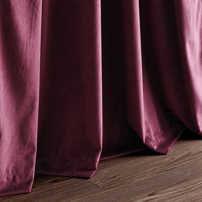 Plum Velvet Blackout Grommet Window Curtain Panel
