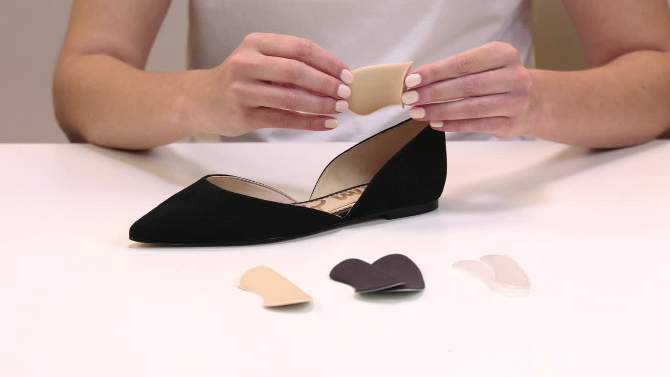 Fab Feet Women&#39;s by Foot Petals Back of Heel Insoles Shoe Cushion Khaki - 3 pairs, 2 of 7, play video