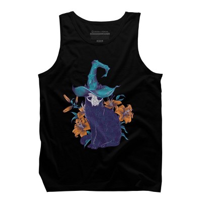 Men's Design By Humans Spooky Cat By jess1586 Tank Top
