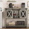 GustoWave 46.5'' Sideboard Buffet Storage Cabinet with Storage, Coffee Bar Cabinet, Farmhouse Wine Bar Cabinet with Wine Glass Rack - 3 of 4