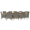 vidaXL Garden Dining Set Grey - 10 Piece - 3 of 4