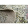 Ivory Gray and Pink Wool Floral Hand Knotted Area Rug - 4 of 4