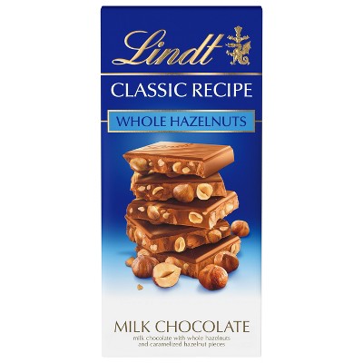 Lindt Classic Recipe Whole Hazelnuts Milk Chocolate Candy Bar - 5.3oz ...